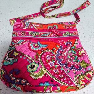 Vera Bradley Pink Paisley Double Zip Crossbody Bag